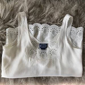 Scoop white silk tank